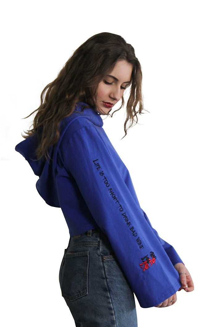 Blue Embroidered Bacchus Sweater